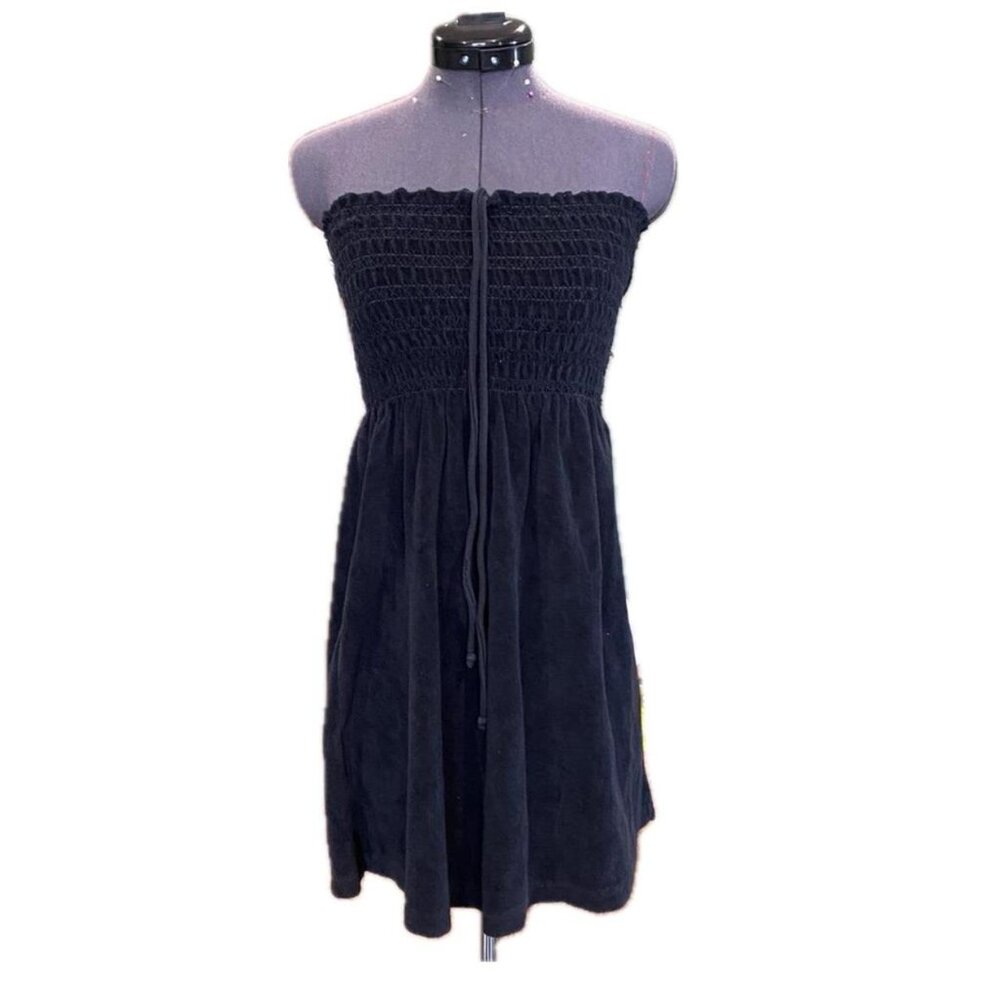 Juicy Couture black terry swim cover up dress